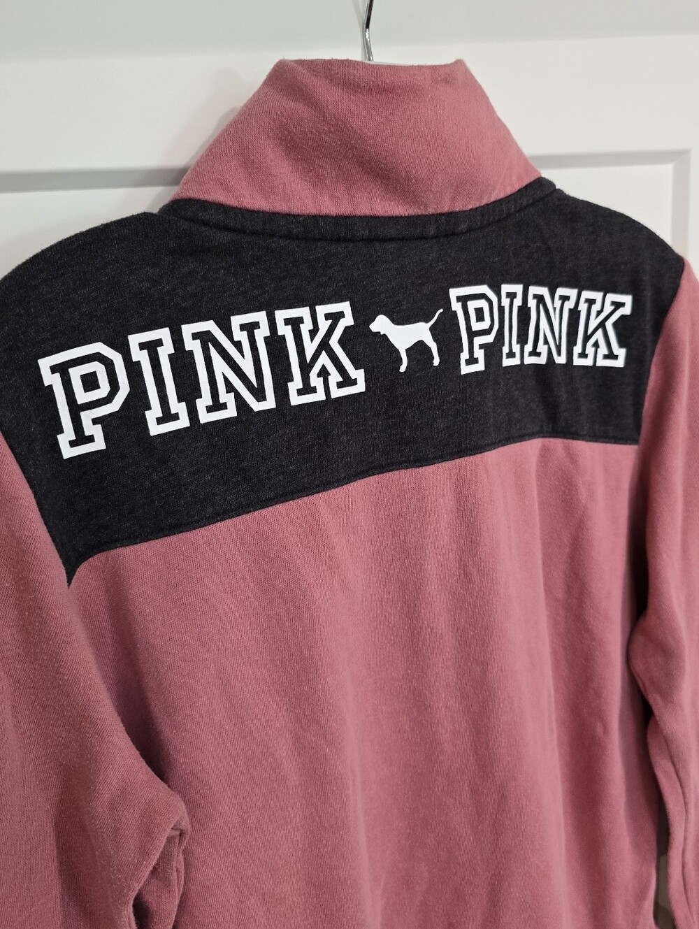 PINK Victoria's Secret Women Spirit Jersey Sweatshirt M Love Pink Logo Dog
